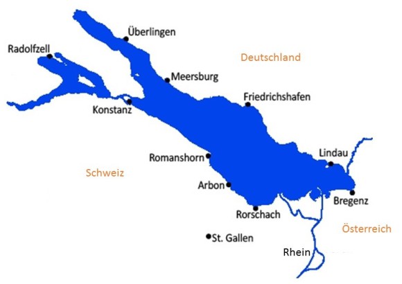 Übersicht über den Bodensee - segeln-traum