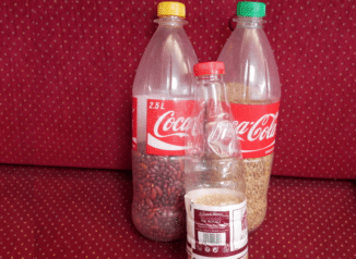 Das Foto zeigt Hülsenfrüchte in Flaschen